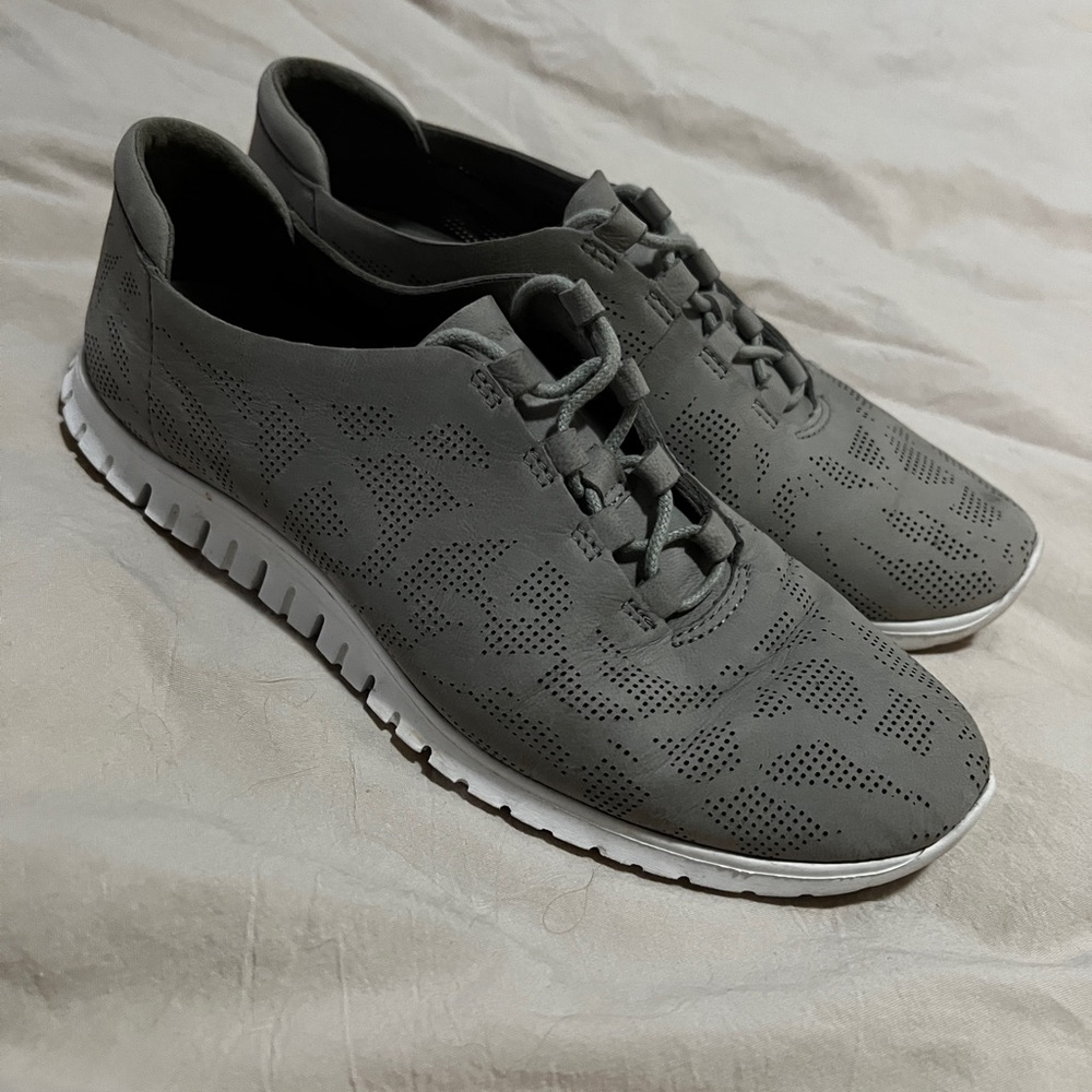 🩶Cole Haan ZeroGrand Womens Perforated Leather Sneaker Ironstone sz 8 🩶